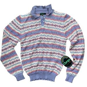 NWT Vintage Chego purple striped sweater